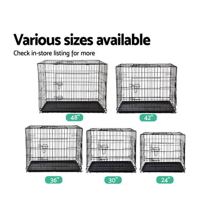 i.Pet Dog Cage 24inch Pet Cage - Black | Auzzi Store