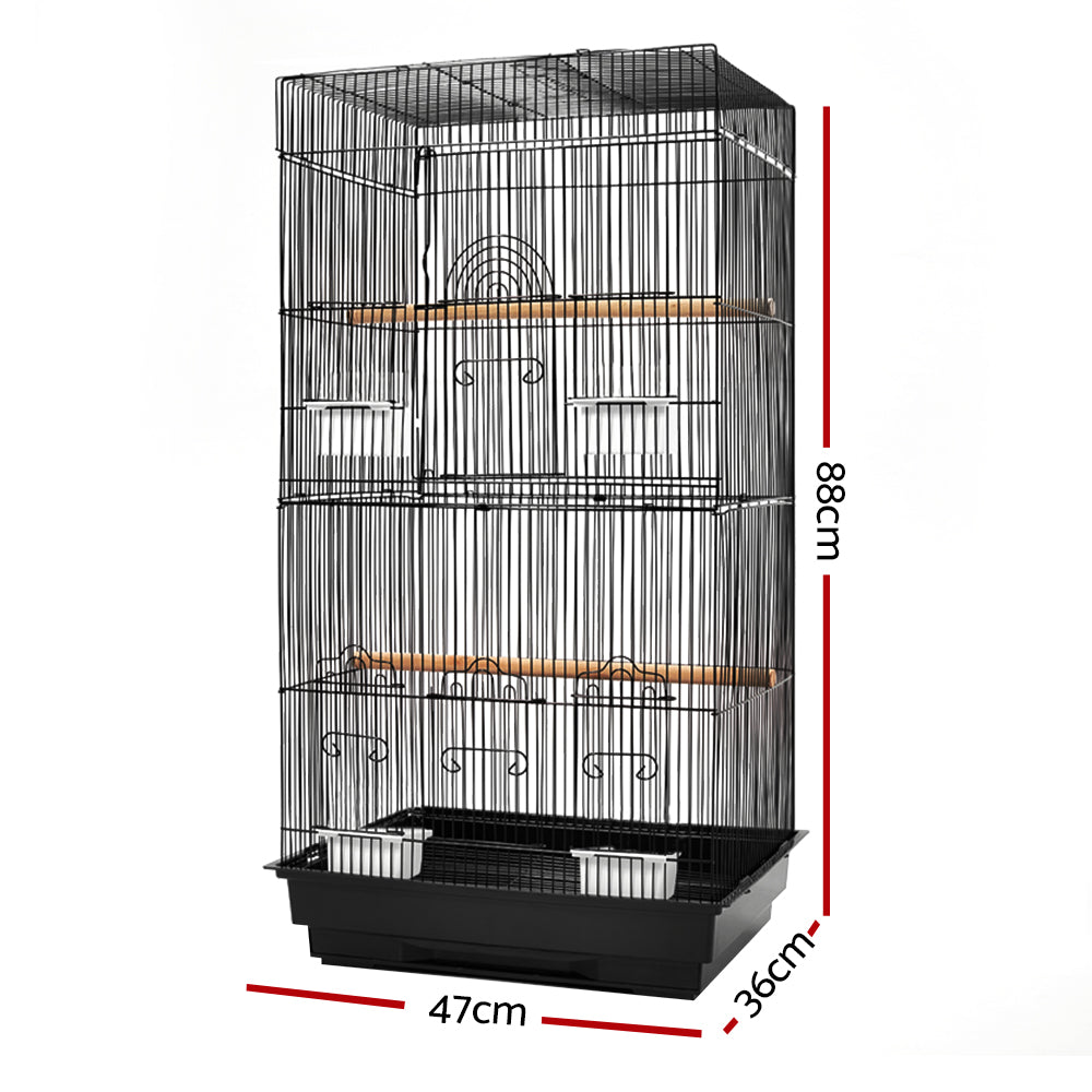 i.Pet Medium Bird Cage with Perch - Black | Auzzi Store