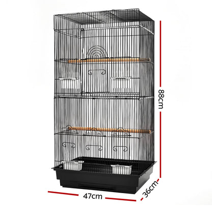 i.Pet Medium Bird Cage with Perch - Black | Auzzi Store