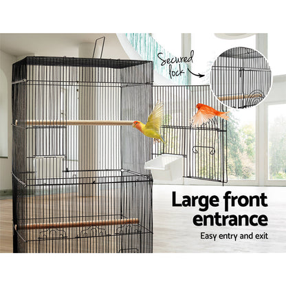 i.Pet Medium Bird Cage with Perch - Black | Auzzi Store