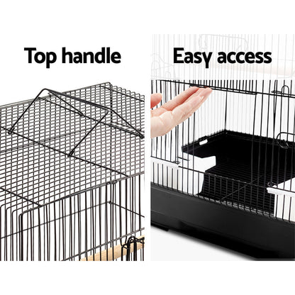 i.Pet Medium Bird Cage with Perch - Black | Auzzi Store