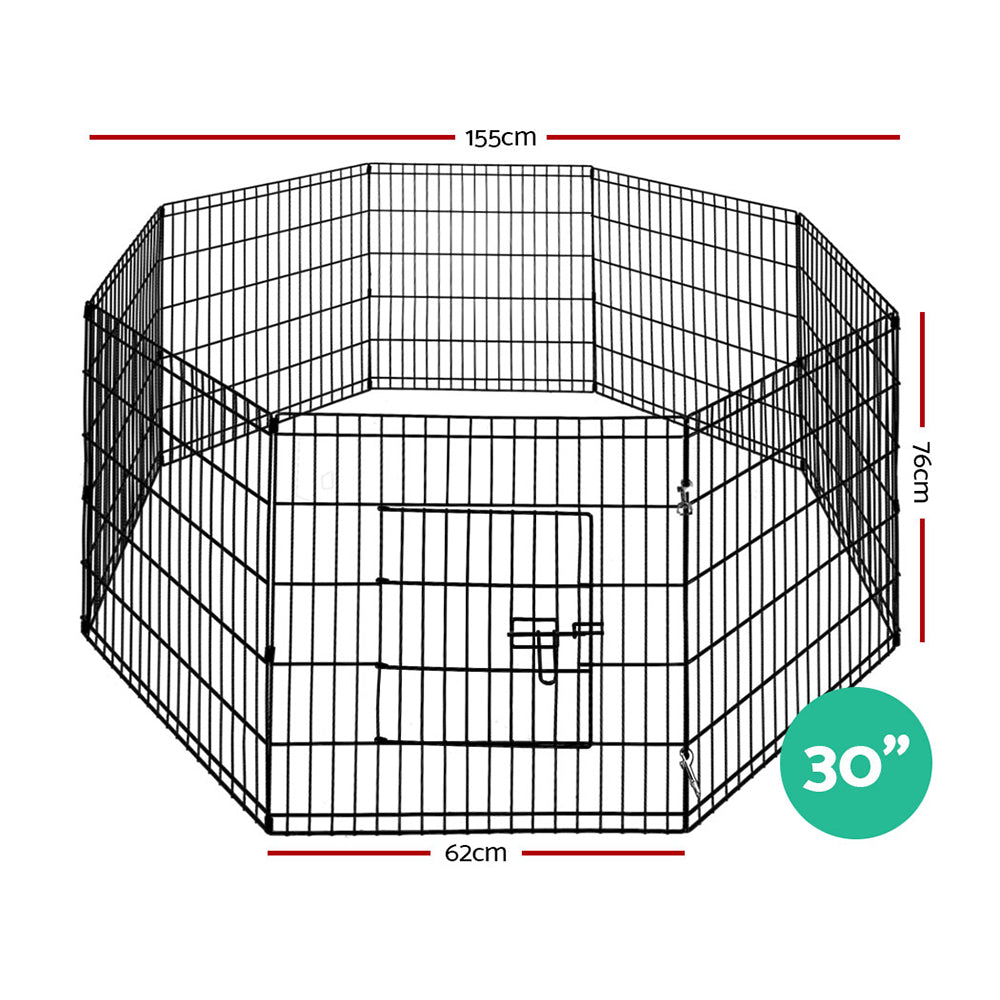 i.Pet Pet Playpen Dog Playpen 30" 8 Panel Puppy Exercise Cage Enclosure Fence | Auzzi Store