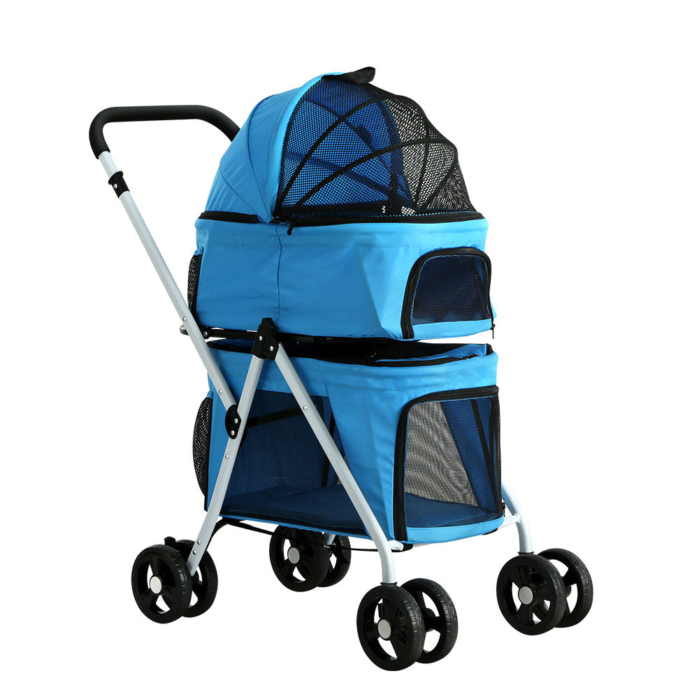 i.Pet Pet Stroller Dog Pram Large Cat Carrier Travel Foldable 4 Wheels Double | Auzzi Store