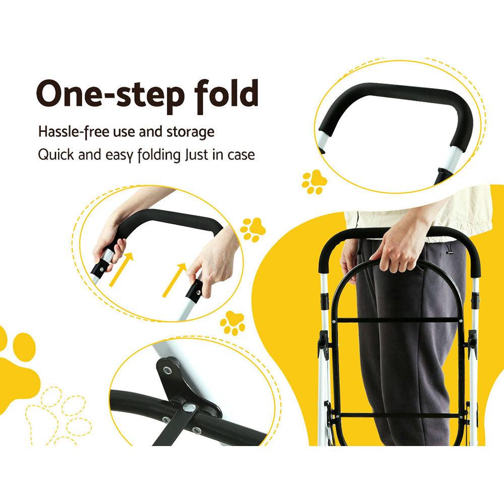 i.Pet Pet Stroller Dog Pram Large Cat Carrier Travel Foldable 4 Wheels Double | Auzzi Store