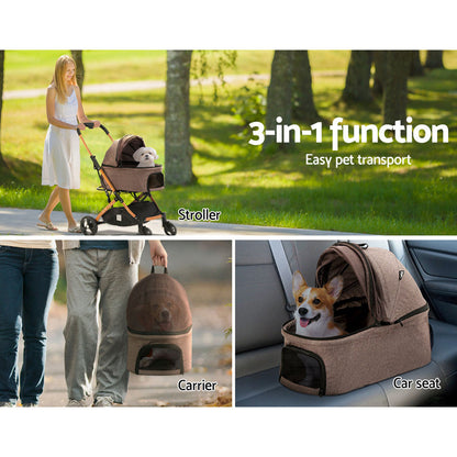 i.Pet Pet Stroller Dog Pram Large Cat Carrier Travel Pushchair Foldable 4 Wheels | Auzzi Store