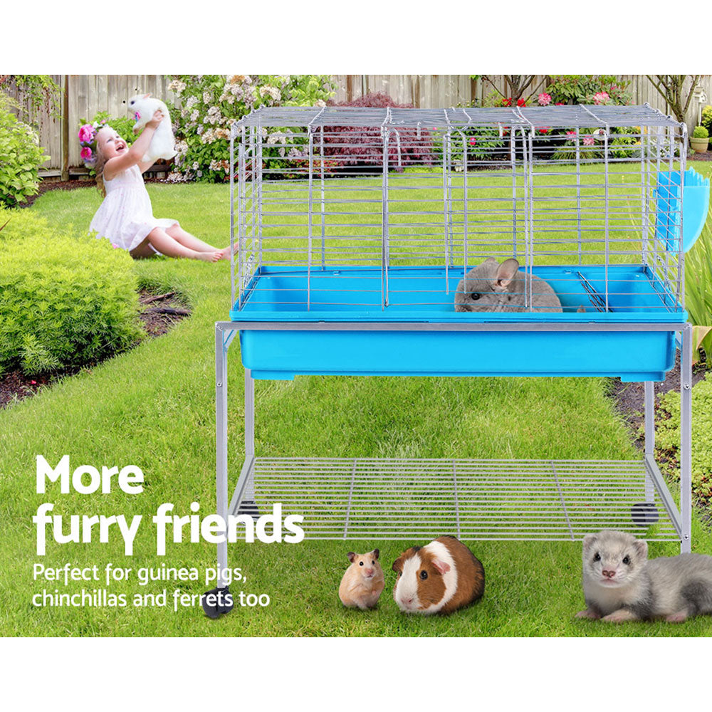 i.Pet Rabbit Cage Hutch Cages Indoor Hamster Enclosure Carrier Bunny Blue | Auzzi Store