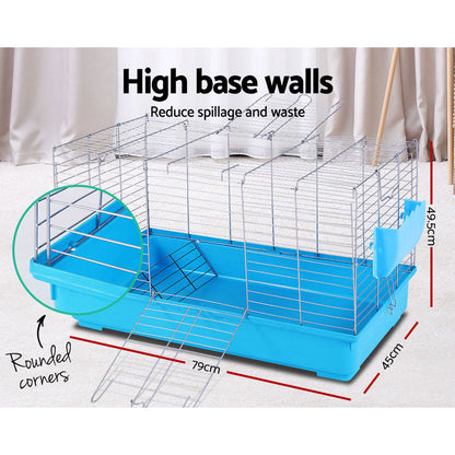 i.Pet Rabbit Cage Hutch Cages Indoor Hamster Enclosure Carrier Bunny Blue | Auzzi Store