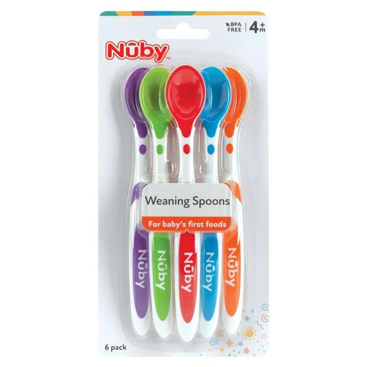 Nuby Weaning Spoons - 6 Pack for Easy Feeding - Auzzistore