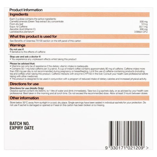 BSc Green Tea TX100 Watermelon 60 x 3g - Natural Antioxidant Boost – view 2