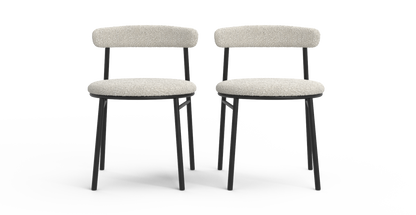 Brosa Lancel Set of 2 Dining Chairs - Light Cream Boucle