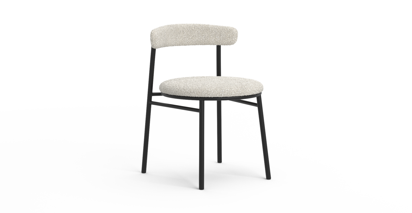 Brosa Lancel Set of 2 Dining Chairs - Light Cream Boucle