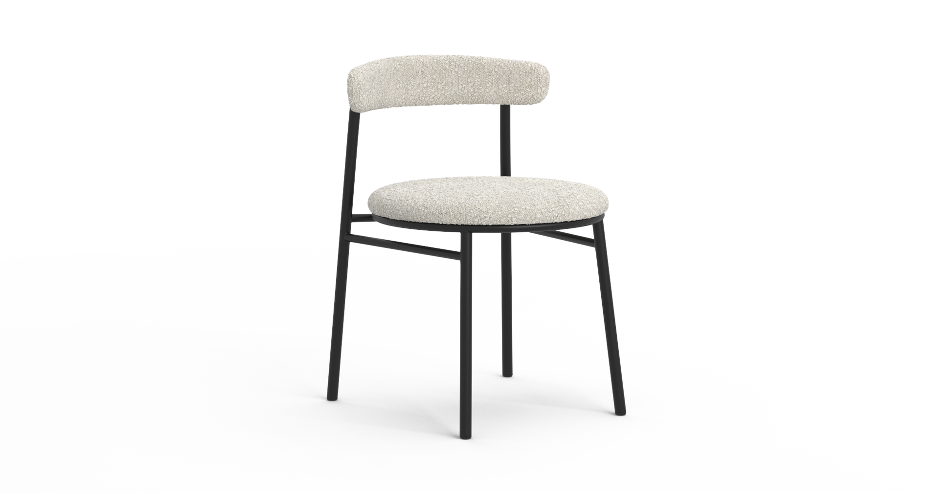 Brosa Lancel Set of 2 Dining Chairs - Light Cream Boucle