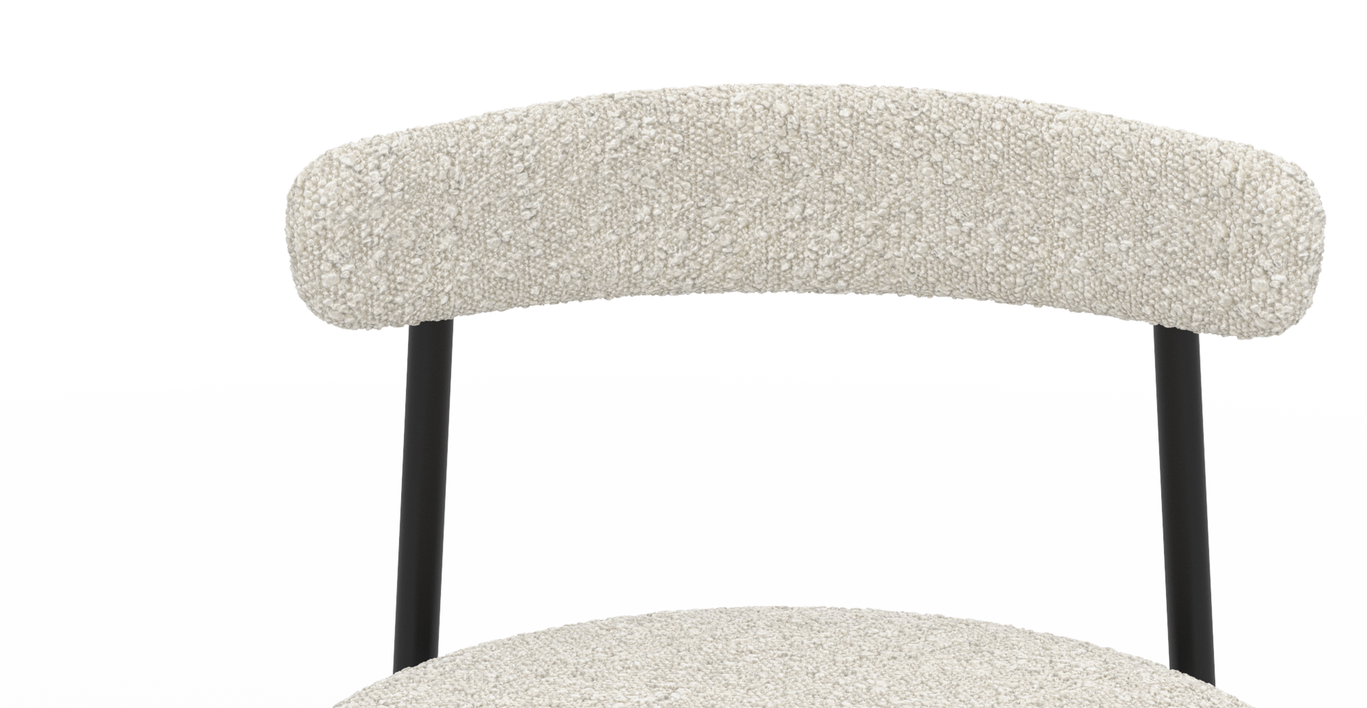 Brosa Lancel Set of 2 Dining Chairs - Light Cream Boucle