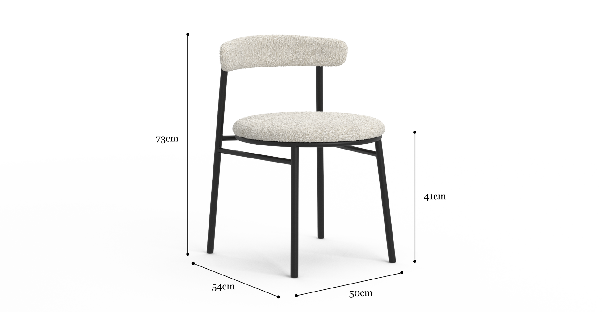 Brosa Lancel Set of 2 Dining Chairs - Light Cream Boucle