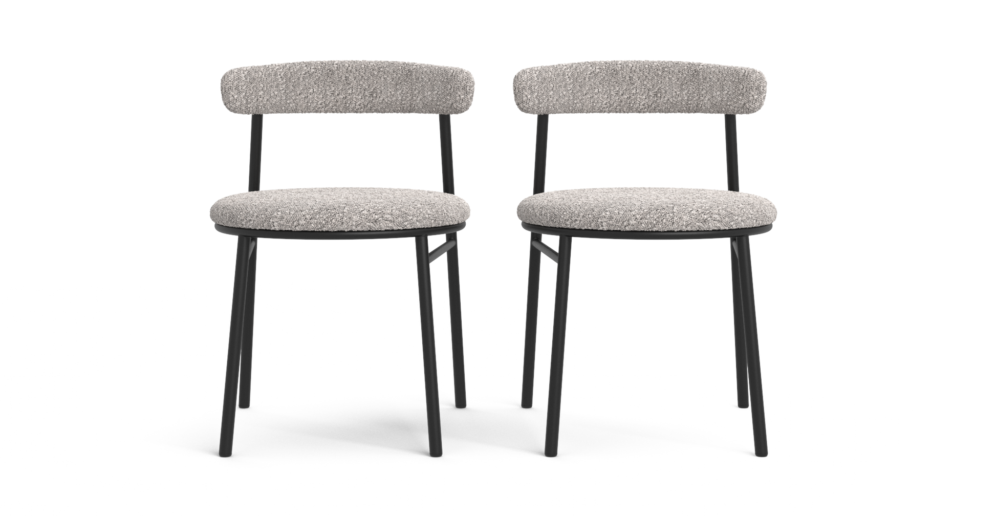 Brosa Lancel Set of 2 Dining Chairs - Pebbled Sand Boucle