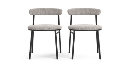 Brosa Lancel Set of 2 Dining Chairs - Pebbled Sand Boucle