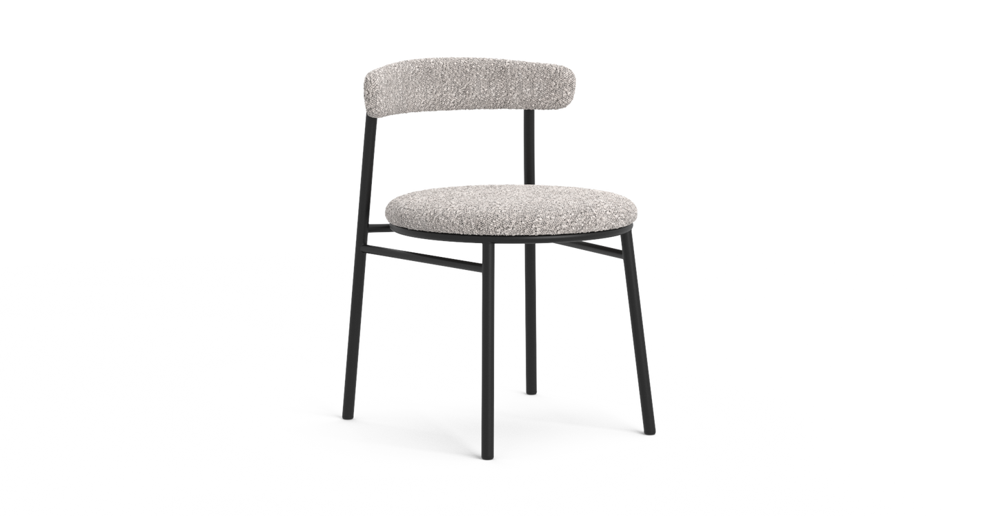 Brosa Lancel Set of 2 Dining Chairs - Pebbled Sand Boucle