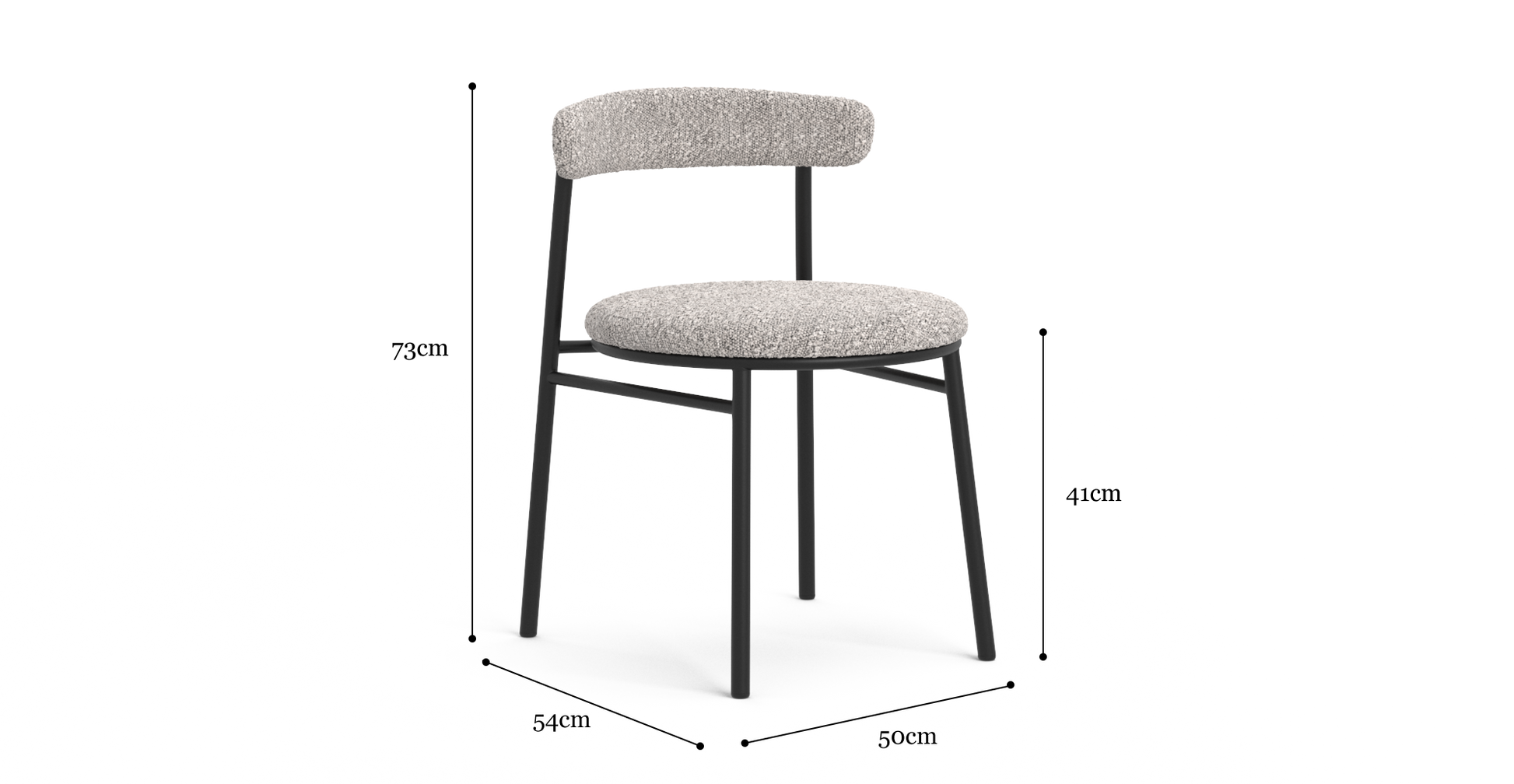 Brosa Lancel Set of 2 Dining Chairs - Pebbled Sand Boucle