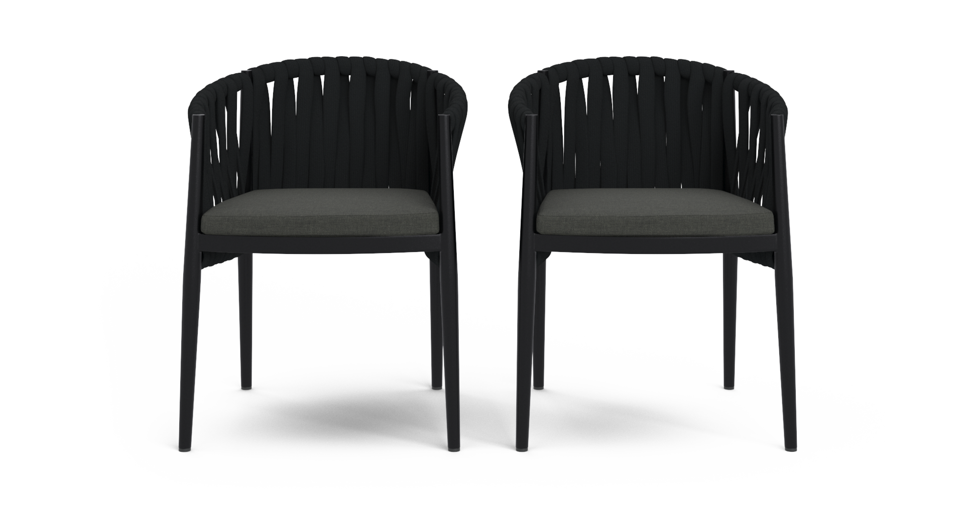 Brosa Maui Set of 2 Outdoor Dining Chairs  - Deep Flint)