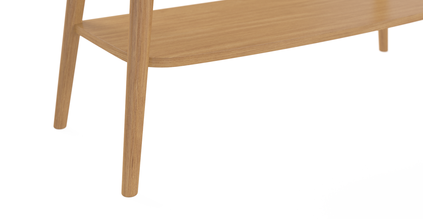 Brosa Mia Console Table with Shelf  - Scandi Oak)