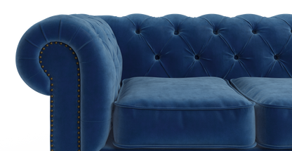 Brosa Notting Hill Velvet Chesterfield 3 Seater Sofa (Ocean Blue)