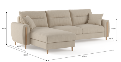 Brosa Oslo 3 Seater Modular Sofa with Left Chaise  - Beige)