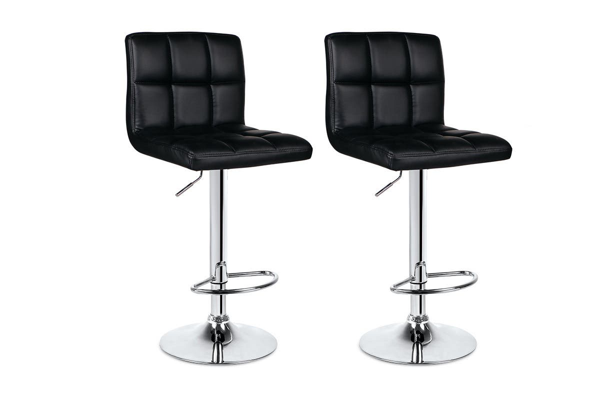 NEW Ovela Bar Stool 2 Pack L Shape Black 38.5cm Indoor Furniture