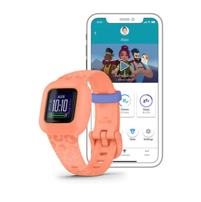 Garmin Vivofit Jr. 3 Fitness Tracker - Peach Leopard