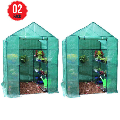 Greenlife Large Walk-in Greenhouse Twin Pack With PE Cover 195 x 143 x 143cm
