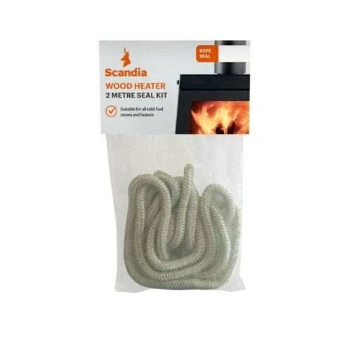 Scandia 9mm Fibreglass Rope Seal for Solid Fuel Stoves & Heaters, 2m Length
