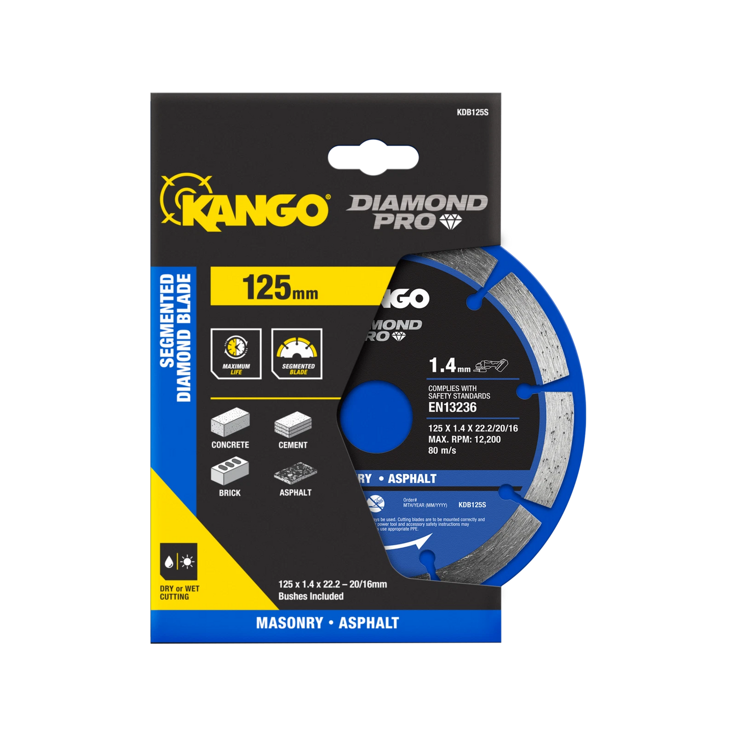 Kango 125mm Segmented Diamond Saw Blade for Concrete, Brick, Granite - Durable & Efficient