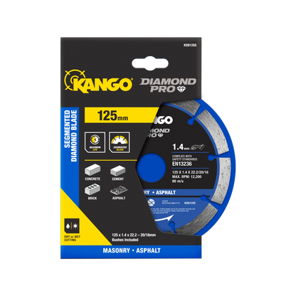 Kango 125mm Segmented Diamond Saw Blade for Concrete, Brick, Granite - Durable & Efficient