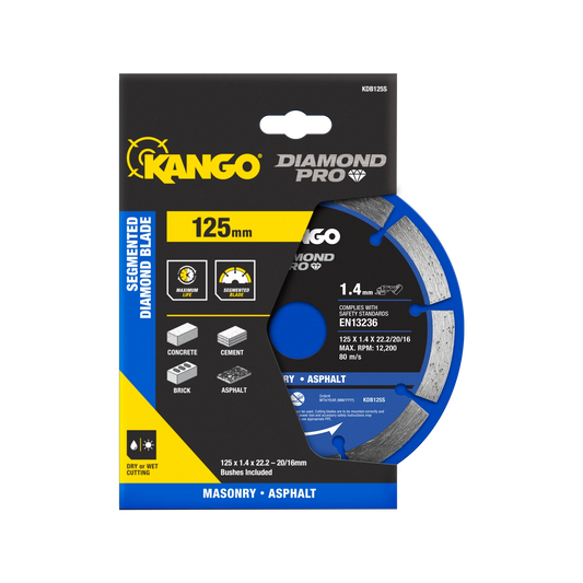 Kango 125mm Segmented Diamond Saw Blade for Concrete, Brick, Granite - Durable & Efficient