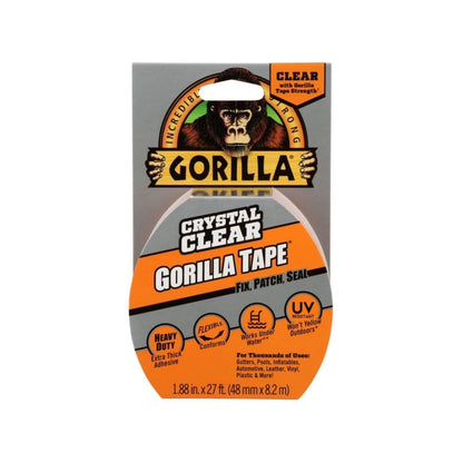 Gorilla Clear Repair Tape 48mm x 8m - Heavy Duty, Weatherproof, Transparent