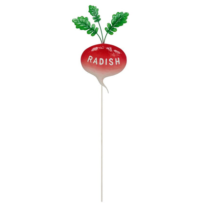Decorative Radish Garden Stake - Steel, Hand-Painted, 500mm Height