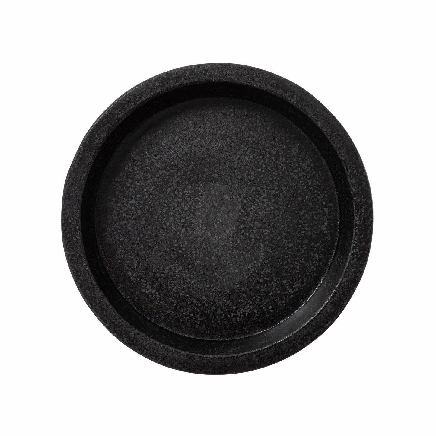 Northcote Pottery Black Terrazzo Look Saucer 47x47cm, Durable Fibreclay, Weather Resistant