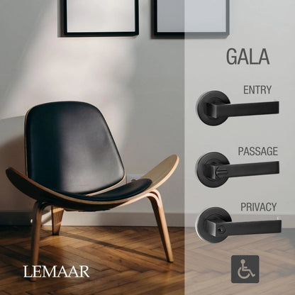 Lemaar Black Gala Entrance Set - High-Security, Easy Install, Stylish Zinc Finish