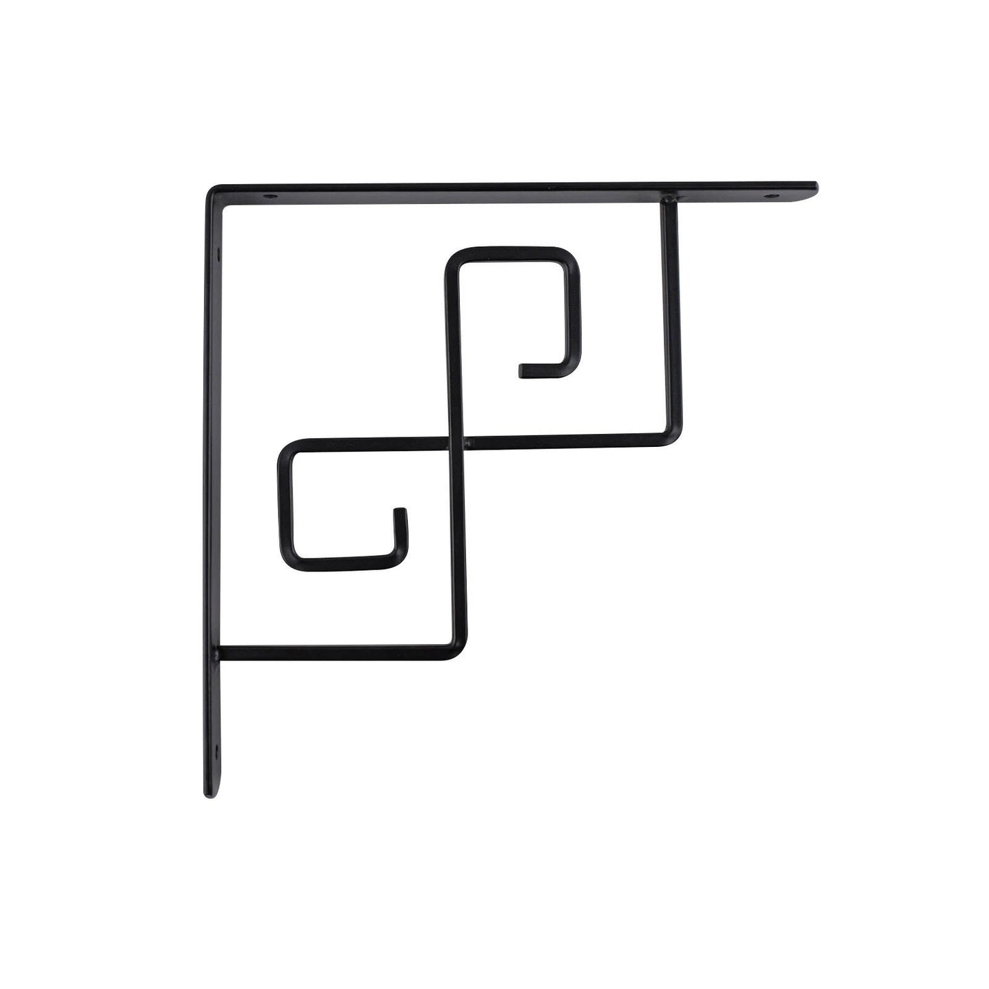 Carinya Black Square Scroll Stayed Bracket 200x200mm, Powder Coated Steel, Indoor/Outdoor Use