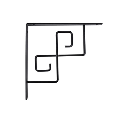 Carinya Black Square Scroll Stayed Bracket 200x200mm, Powder Coated Steel, Indoor/Outdoor Use