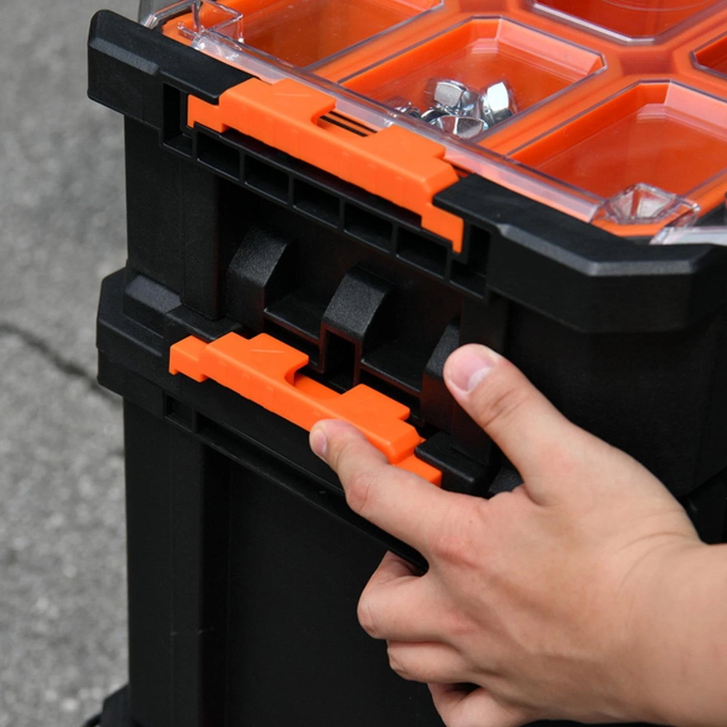 Tactix 3-in-1 Mobile Tool Storage System with Interlockable Design & All-Terrain Wheels