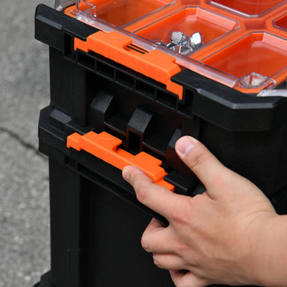 Tactix 3-in-1 Mobile Tool Storage System with Interlockable Design & All-Terrain Wheels