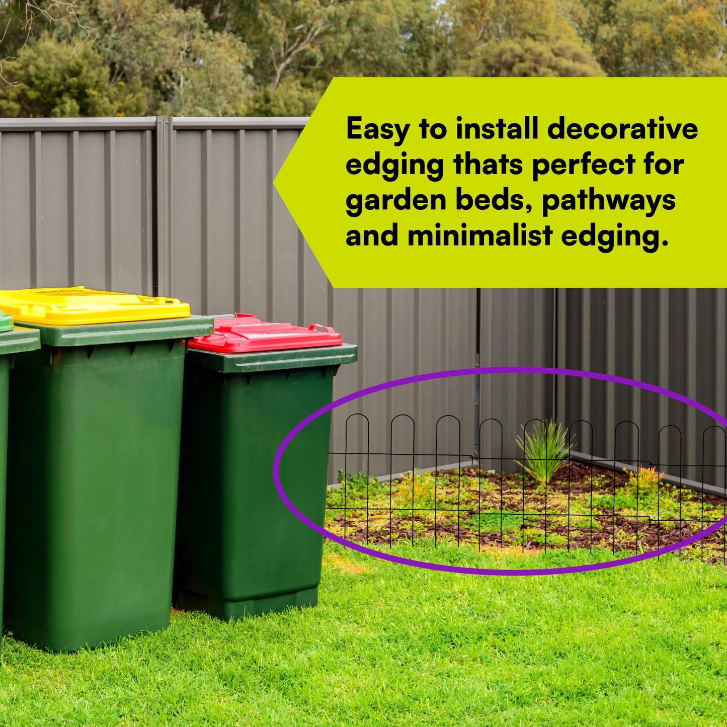 Jack Black Steel Garden Edging Panel 760x890mm, Decorative & Durable