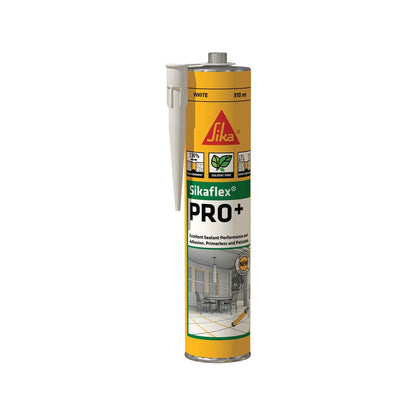 Sika Sikaflex Pro+ 310ml White Polyurethane Sealant - Flexible, Bubble-Free, Weather Resistant