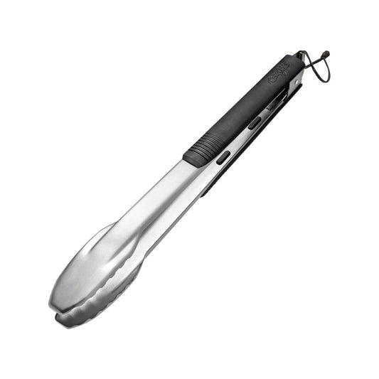 Char-Griller Long Locking BBQ Tongs, 43cm, Ergonomic Handle, Scalloped Teeth