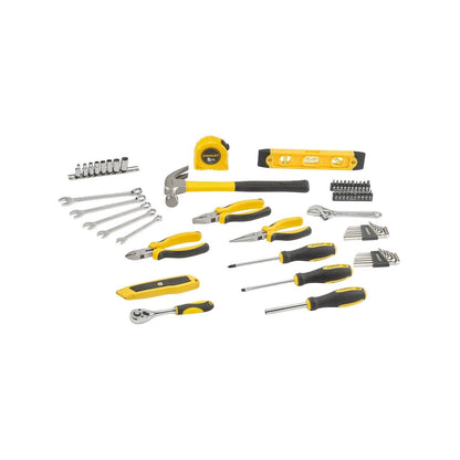 Stanley 61 Piece Mixed Hand Tool Set with Screwdriver Bits, Pliers, Wrenches, and Hammer