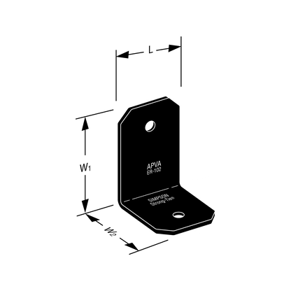 Simpson Strong-Tie Black Outdoor Angle Bracket 50x40x35mm, Corrosion Resistant, Matte Finish