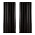 Artiss 2X Blockout Curtains Eyelet 240x230cm Black Shine