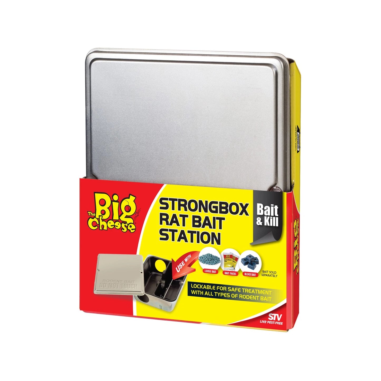 The Big Cheese Strongbox Tamper-Resistant Metal Rat Bait Station for Indoor Use