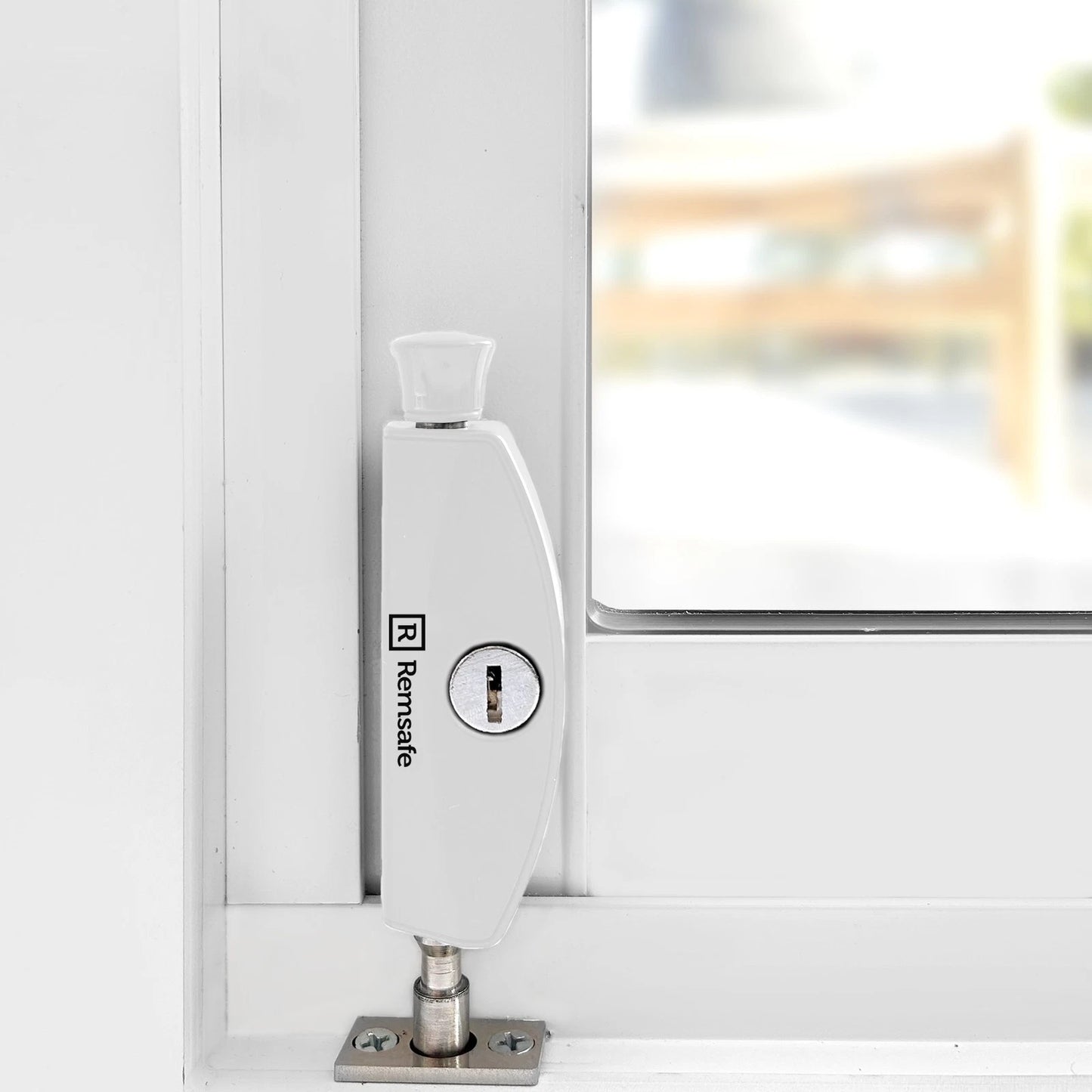 Remsafe White Patio Bolt for Aluminium/Timber Doors - High Security, Keyed Alike, Indoor Use
