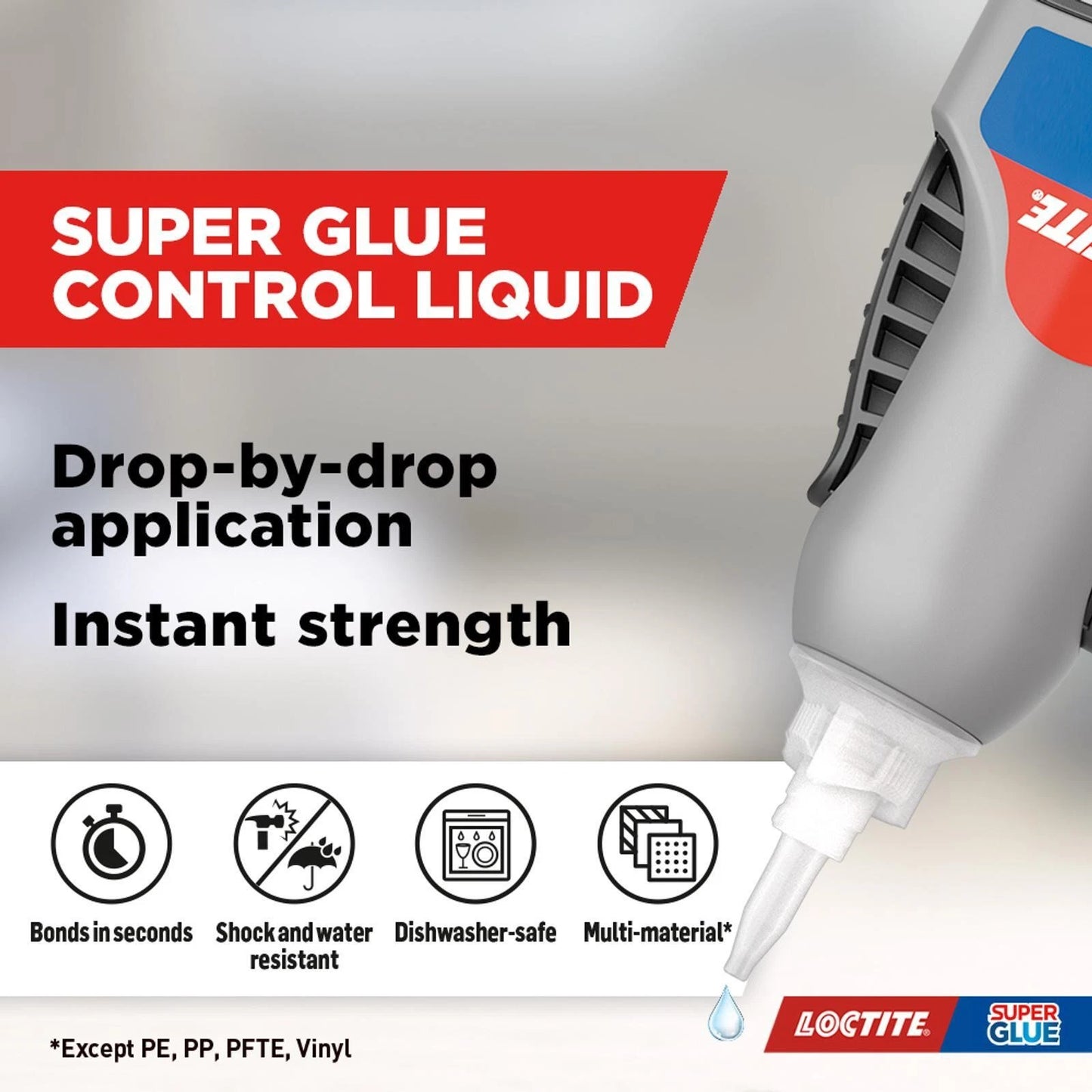 Loctite 3g Super Glue Liquid Control, Fast Bonding, Versatile, Clear Drying